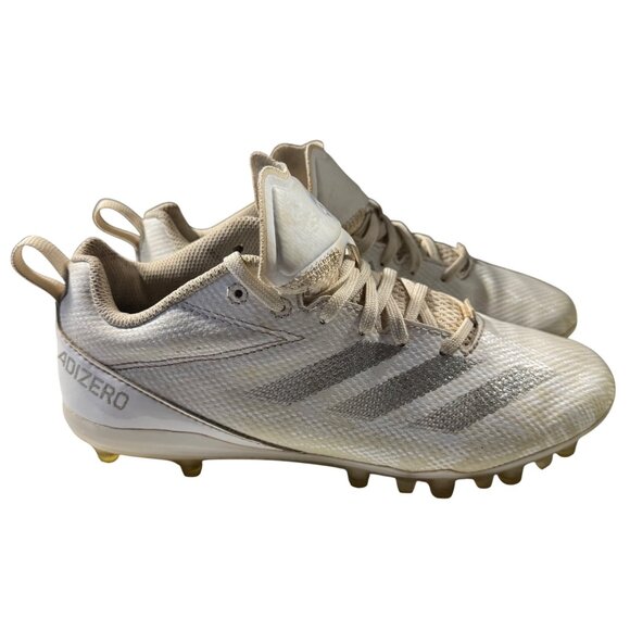 Adidas Adizero Football Cleats Size 5 Beige Synthetic Textile Kids Sports Shoes - Picture 4 of 7